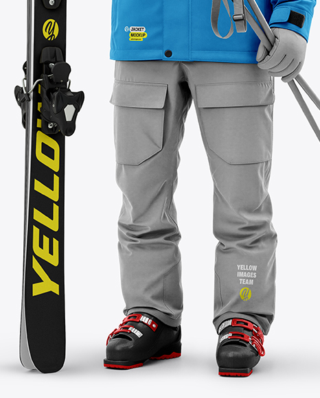Man Wearing Full Ski Kit Mockup