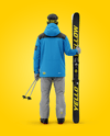 Man Wearing Full Ski Kit Mockup