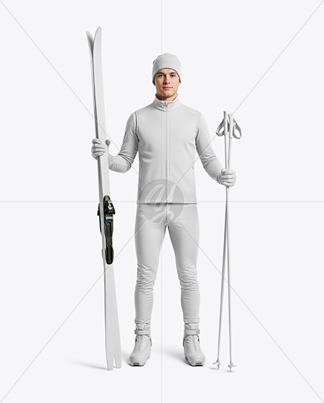 Man Wearing Full Ski Kit Mockup