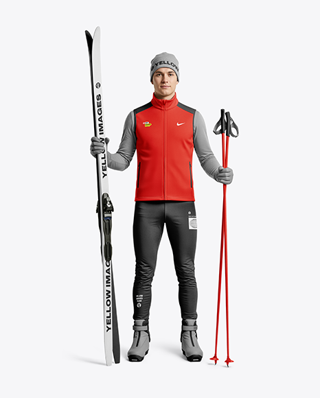 Man Wearing Full Ski Kit Mockup