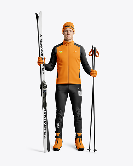 Man Wearing Full Ski Kit Mockup