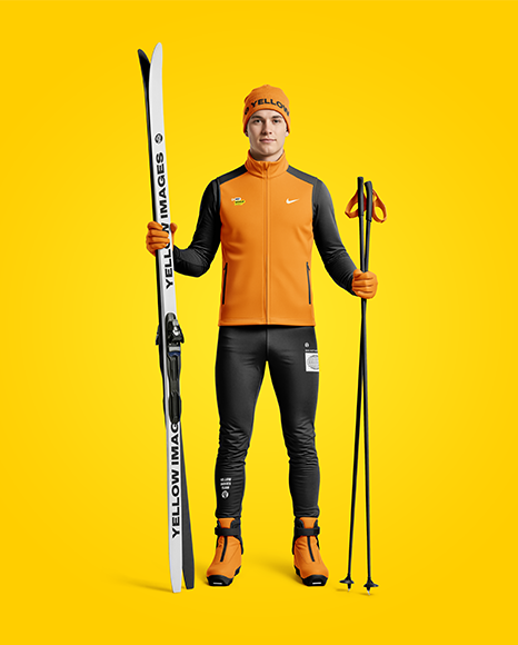 Man Wearing Full Ski Kit Mockup
