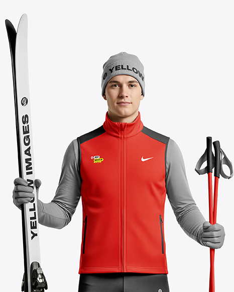 Man Wearing Full Ski Kit Mockup