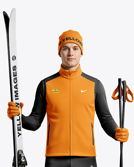 Man Wearing Full Ski Kit Mockup