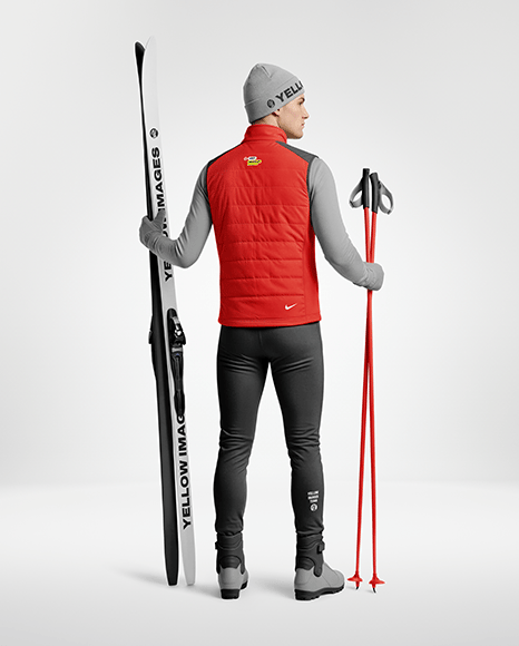 Man Wearing Full Ski Kit Mockup