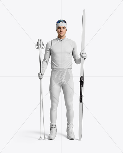 Man Wearing Full Ski Kit Mockup