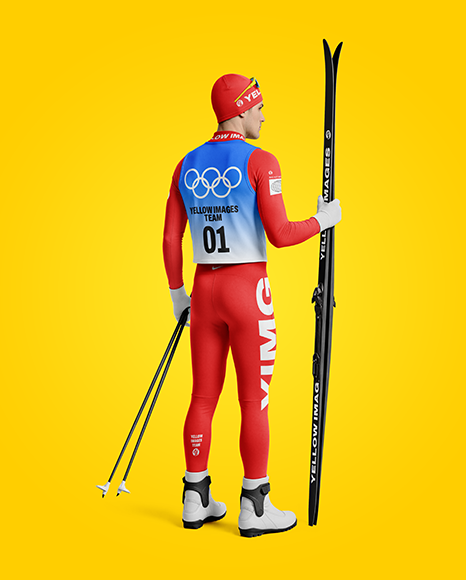 Man Wearing Full Ski Kit Mockup