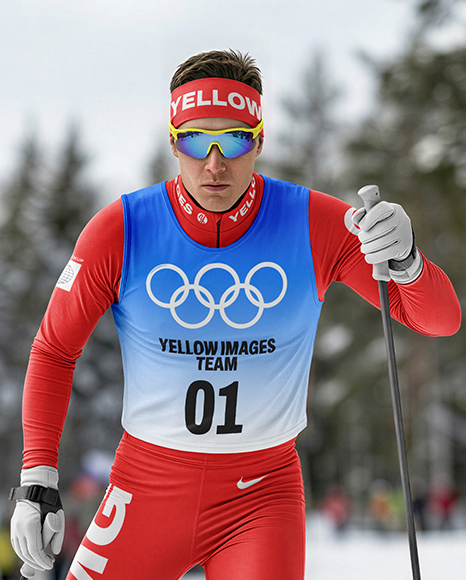 Man Wearing Full Ski Kit Mockup