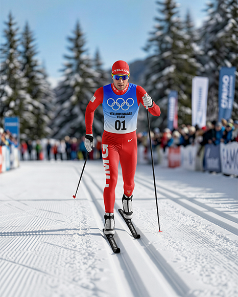 Man Wearing Full Ski Kit Mockup