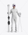 Man Wearing Full Slalom Ski Kit Mockup