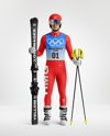 Man Wearing Full Slalom Ski Kit Mockup