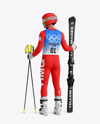 Man Wearing Full Slalom Ski Kit Mockup