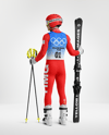 Man Wearing Full Slalom Ski Kit Mockup