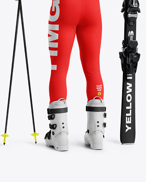 Man Wearing Full Slalom Ski Kit Mockup