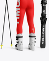 Man Wearing Full Slalom Ski Kit Mockup