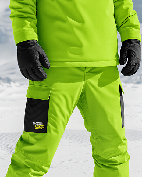 Man Wearing Full Snowboard Kit Mockup