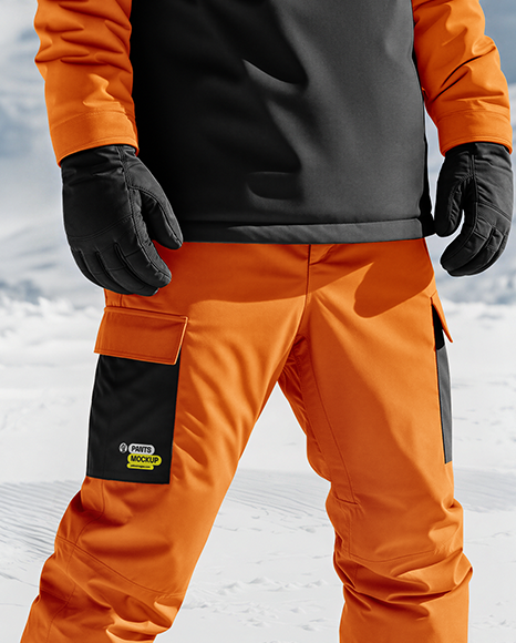 Man Wearing Full Snowboard Kit Mockup