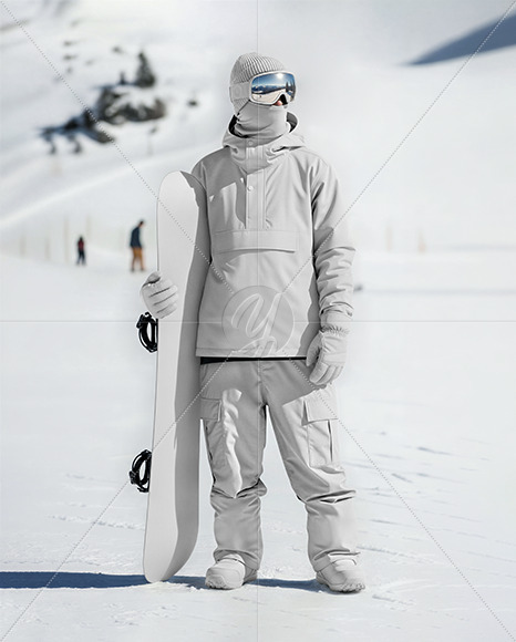 Man Wearing Full Snowboard Kit Mockup
