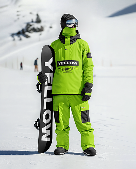 Man Wearing Full Snowboard Kit Mockup