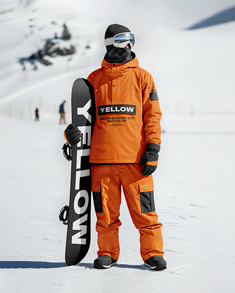 Man Wearing Full Snowboard Kit Mockup