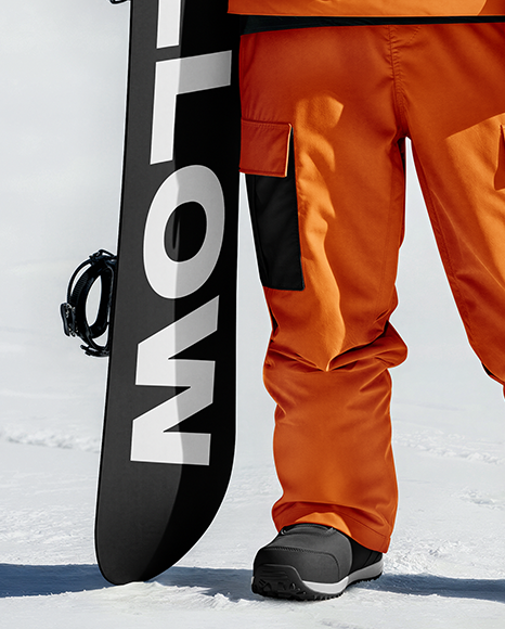 Man Wearing Full Snowboard Kit Mockup