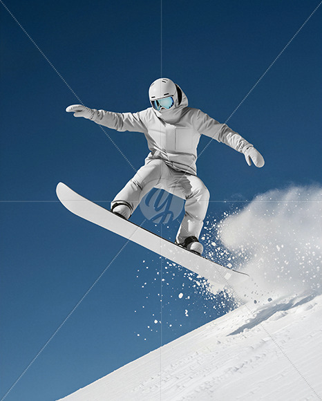 Man Wearing Full Snowboard Kit Mockup