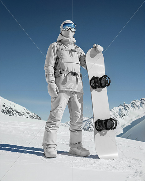 Man Wearing Full Snowboard Kit Mockup