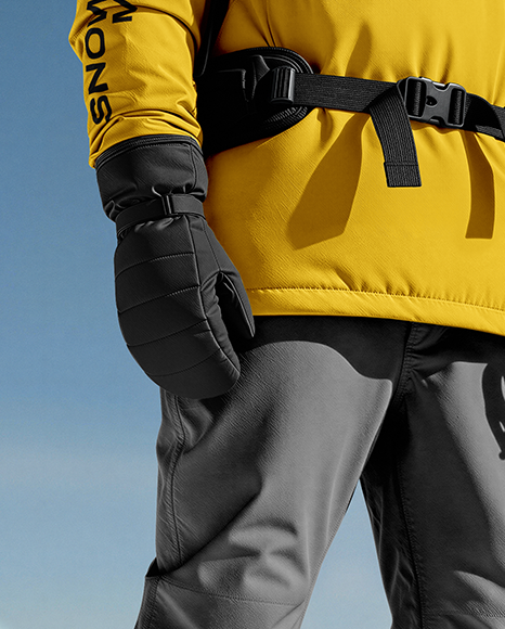 Man Wearing Full Snowboard Kit Mockup