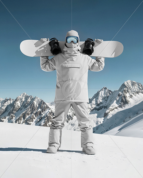 Man Wearing Full Snowboard Kit Mockup