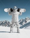 Man Wearing Full Snowboard Kit Mockup
