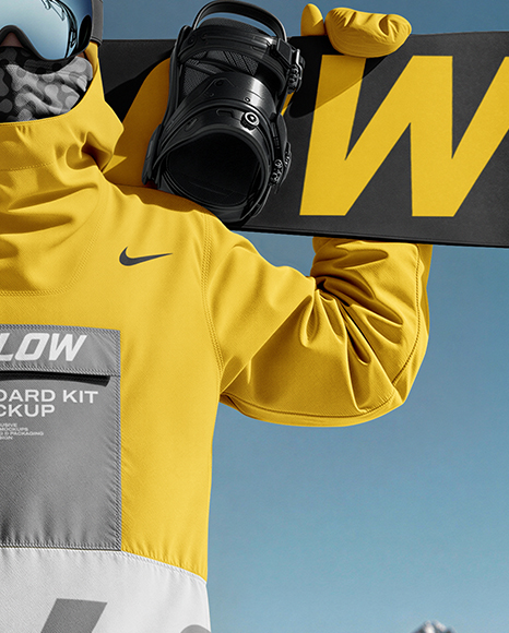 Man Wearing Full Snowboard Kit Mockup