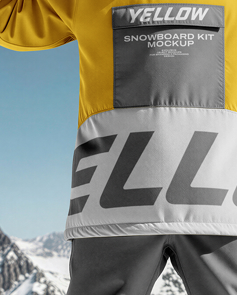 Man Wearing Full Snowboard Kit Mockup