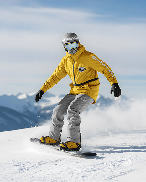 Man Wearing Full Snowboard Kit Mockup1