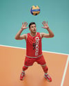 Man Wearing Full Volleyball Kit with Ball Mockup