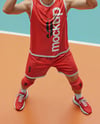 Man Wearing Full Volleyball Kit with Ball Mockup