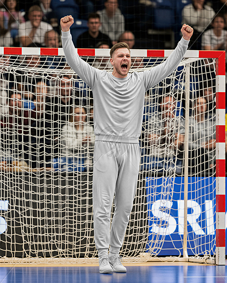 Man Wearing Handball Goalkeeper Kit Mockup