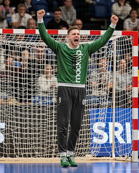 Man Wearing Handball Goalkeeper Kit Mockup