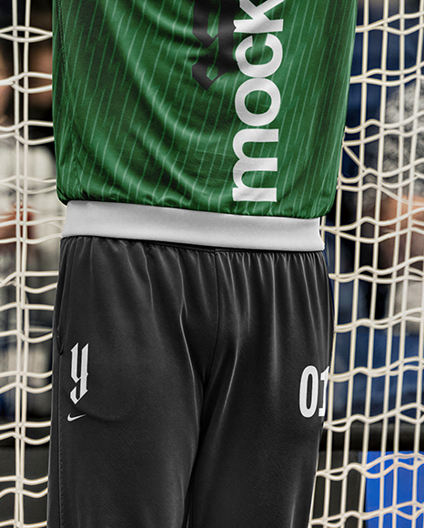 Man Wearing Handball Goalkeeper Kit Mockup