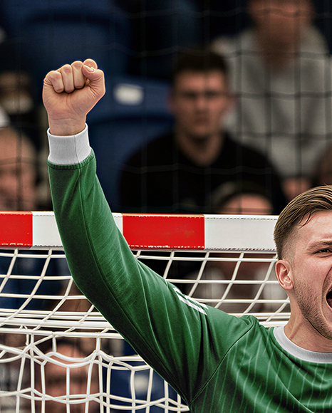 Man Wearing Handball Goalkeeper Kit Mockup