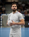 Man Wearing Handball Kit with Ball Mockup