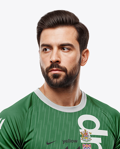 Man Wearing Handball Kit with Ball Mockup