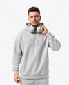 Man Wearing Hoodie with Headphones Mockup