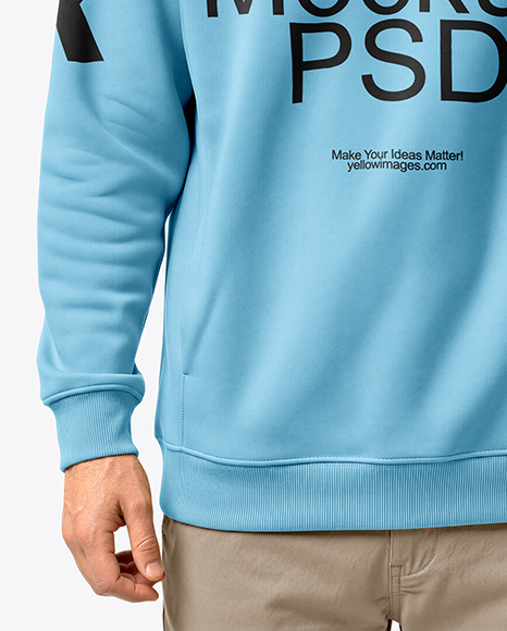 Man Wearing Hoodie with Headphones Mockup