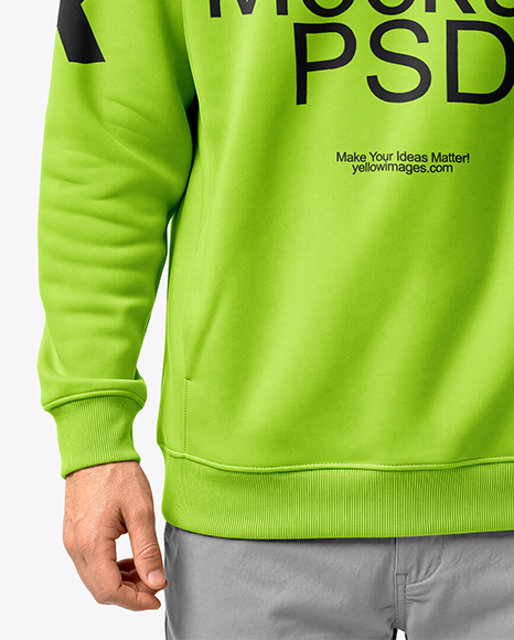 Man Wearing Hoodie with Headphones Mockup