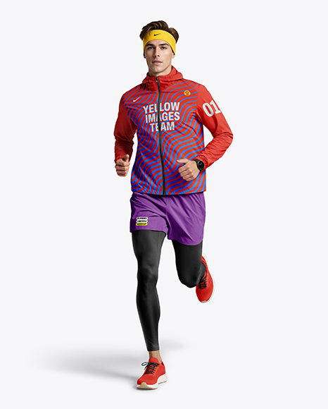 Man Wearing Running Kit Mockup