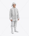 Man Wearing Santa Claus Costume Mockup