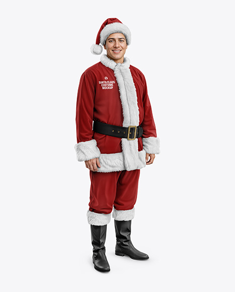 Man Wearing Santa Claus Costume Mockup - PSD Mockups