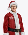 Man Wearing Santa Claus Costume Mockup
