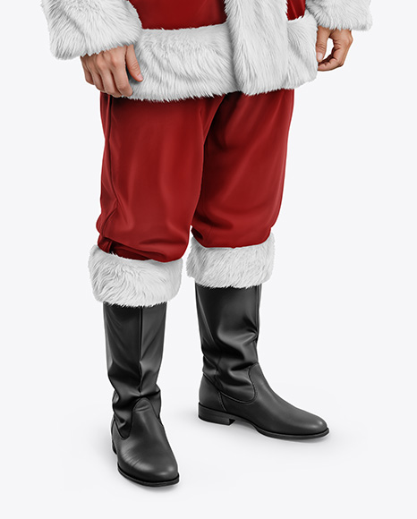 Man Wearing Santa Claus Costume Mockup