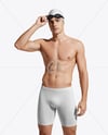 Man Wearing Swimming Jammers Mockup
